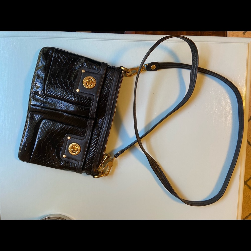 Marc Jacobs Crossbody Black Snake Skin Texture